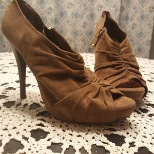 Brown suede heels